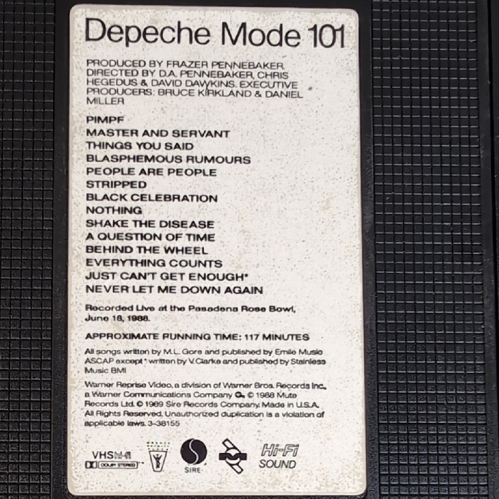 Depeche Mode 101 VHS Tape - Picture 6 of 6
